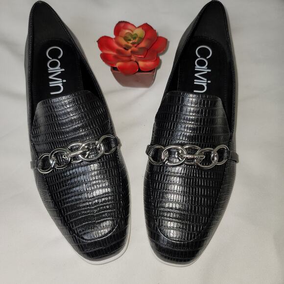 Calvin Klein Black Banda Chain Loafer 9 - Picture 2 of 8